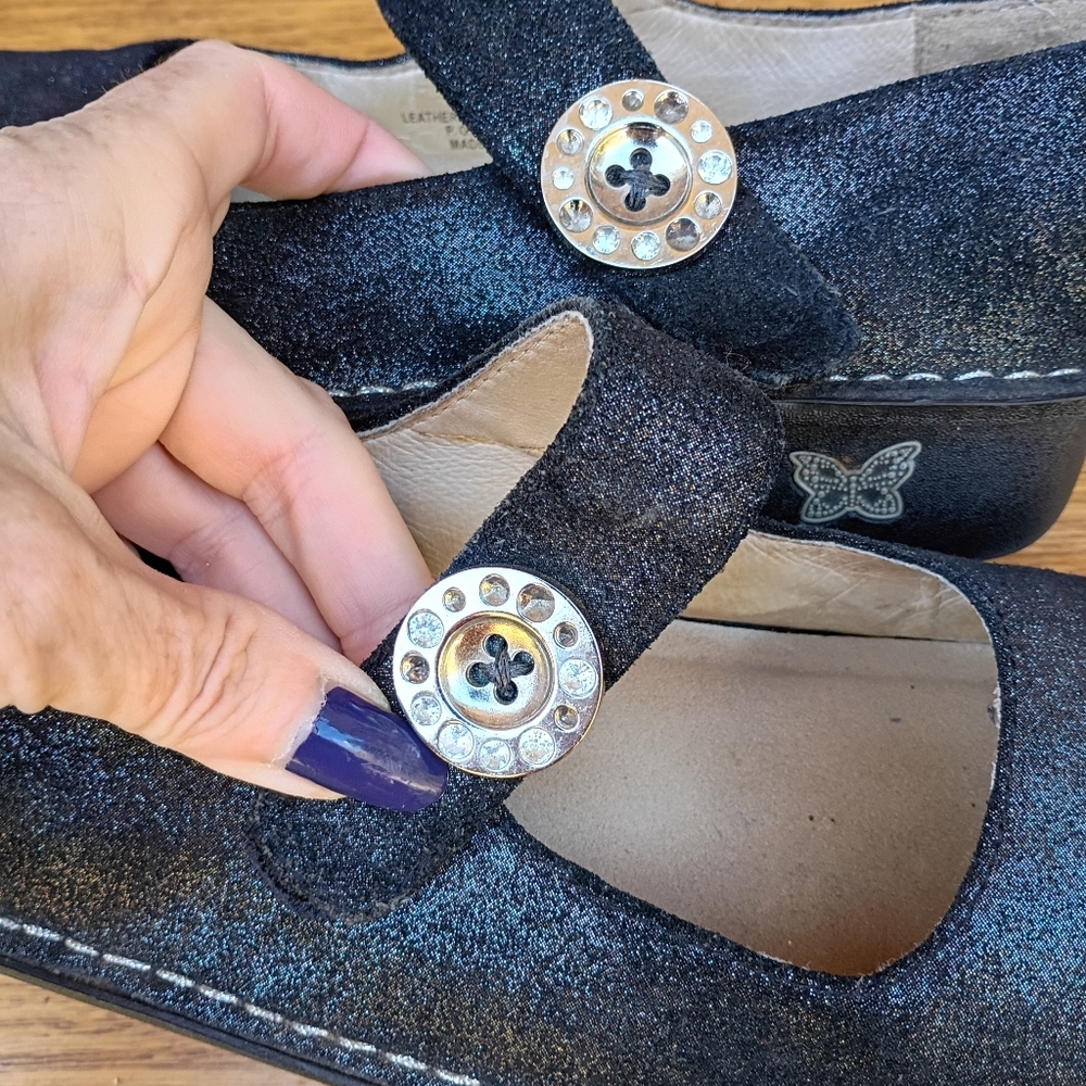 ALEGRIA SZ 38 SZ 7.5-8 PALOMA SHIMMERY LEATHER SCUFF FREE LEATHER BEAUTIES - Picture 8 of 8